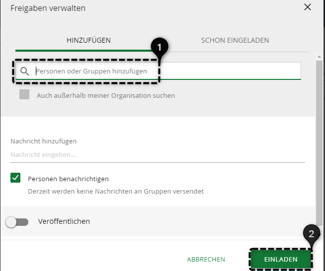 Verwaltungscloud weiter Nutzer einladen