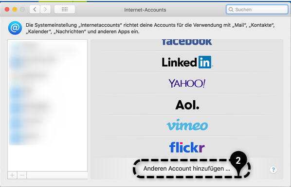 Einrichtung IMAP unter OSX: Schritt 3