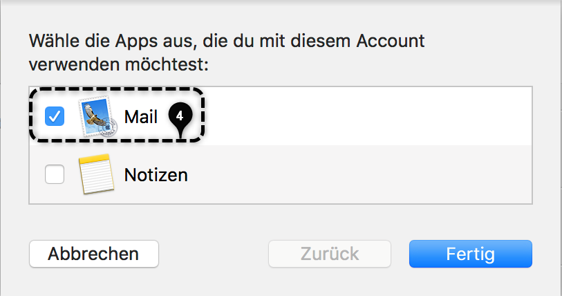 Einrichtung IMAP unter OSX: Schritt 7