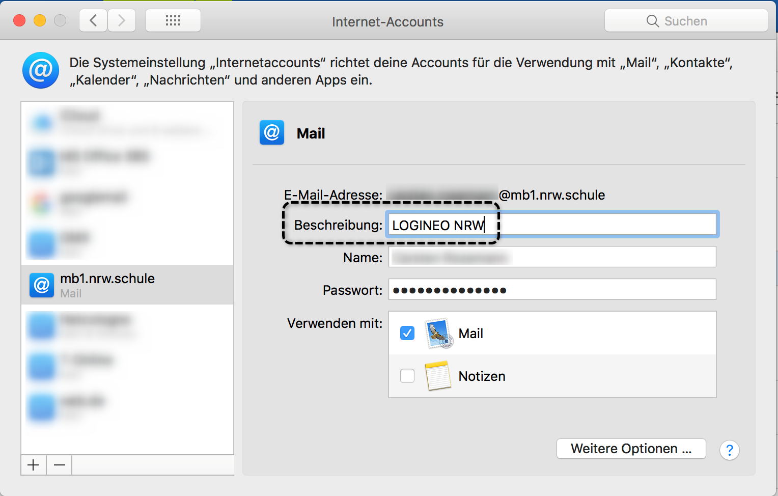 Einrichtung IMAP unter OSX: Schritt 8