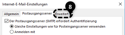 Schritt 8 Registerkarte Erweitert