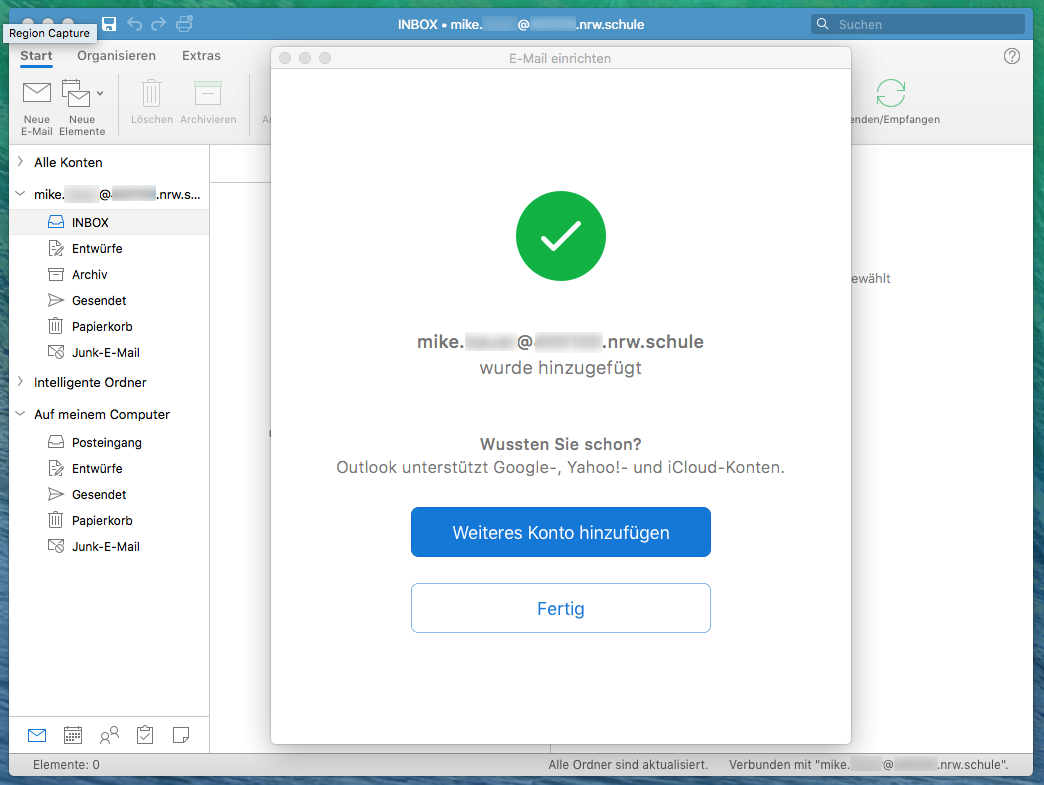 Einrichtung Outlook für Mac: Schritt 4