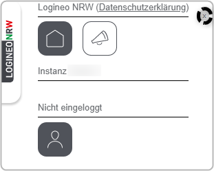 Flyout (ausgeklappt), nicht eingeloggt, Kreuz zum Schließen des Flyouts (oben rechts) markiert