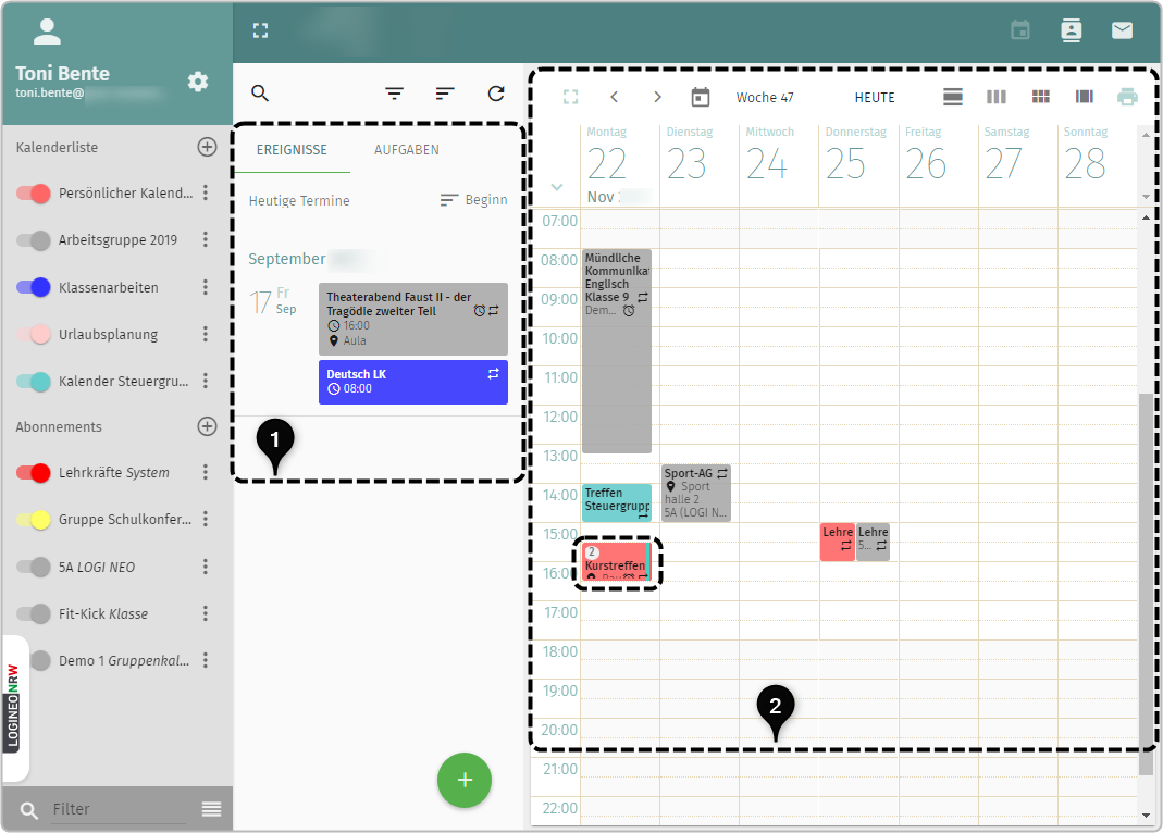 Kalender: Termine ändern und löschen  Netzwerk-Moodle