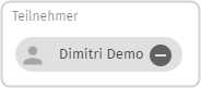 Teilnehmer: Minus-Icon hinter dem Namen
