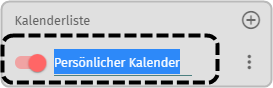 Name des Kalenders mit dem Namen Persönlicher Kalender markiert