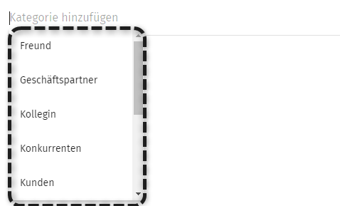 Auswahl Kategorie hinzufügen