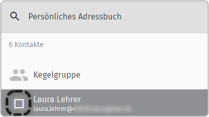 Checkbox Benutzer auswählen
