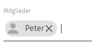 Schließen Icon hinter Mitglied