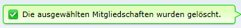 Erfolgsmeldung Gruppenmitgliedschaft gelöscht