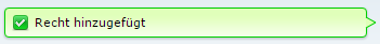 Erfolgsmeldung Recht hinzugefügt