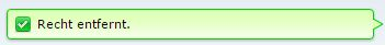 Erfolgsmeldung Recht entfernt