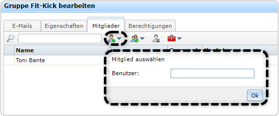 Dialog Mitglieder auswählen