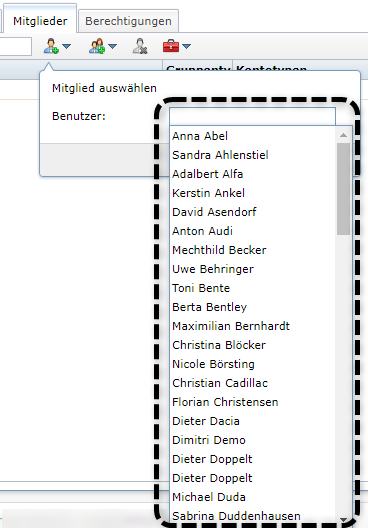 Benutzerauswahl