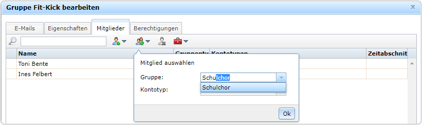 Beispiel Gruppenauswahl