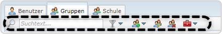 Suchleiste im Reiter Gruppen