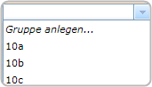 Drop-down-Menü Gruppe anlegen