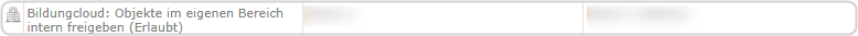 Schloss-Icon: Bildungscloud: Objekte im eigenen Bereich intern freigeben